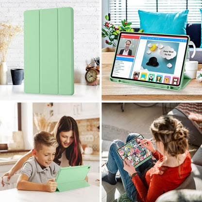 Hülle für Samsung Galaxy Tab S6 Lite (2024) / Tab S6 Lite (2022) / Tab S6 Lite (2020), Techsuit, Flex Trifold, Matcha Grün
