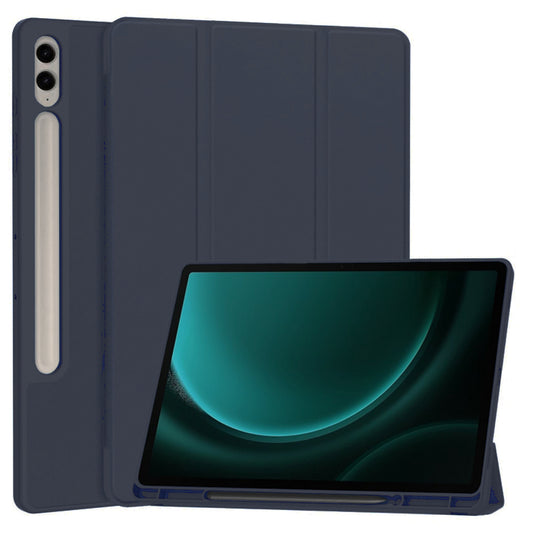 Hülle für Samsung Galaxy Tab S9 FE+, Techsuit, Flex Trifold, Marineblau