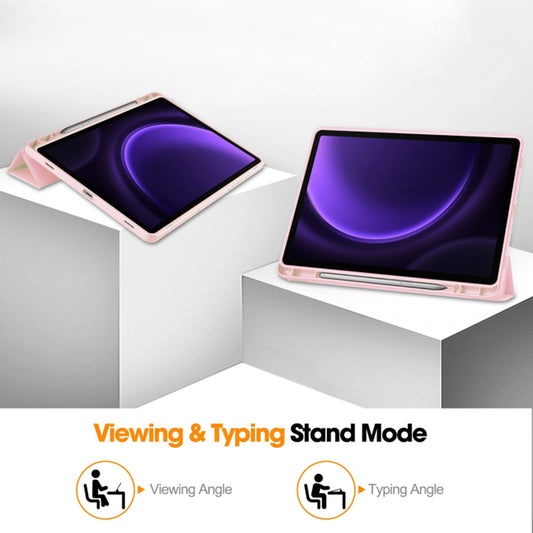 Hülle für Samsung Galaxy Tab S9 FE / Tab S9 / Tab S10 FE, Techsuit, Flex Trifold, Rosa