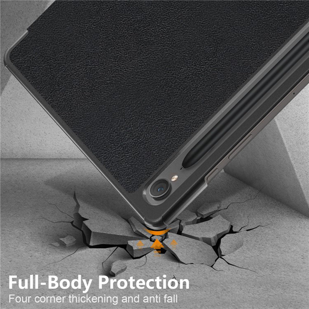 Hülle für Samsung Galaxy Tab S9 FE / Tab S9 / Tab S10 FE, Techsuit, FoldPro, Schwarz