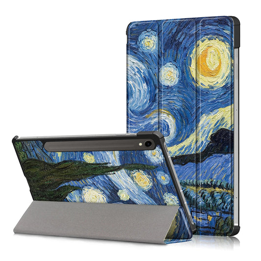 Hülle für Samsung Galaxy Tab S9 FE / Tab S9 / Tab S10 FE, Techsuit, FoldPro Starry Night, Mehrfarbig