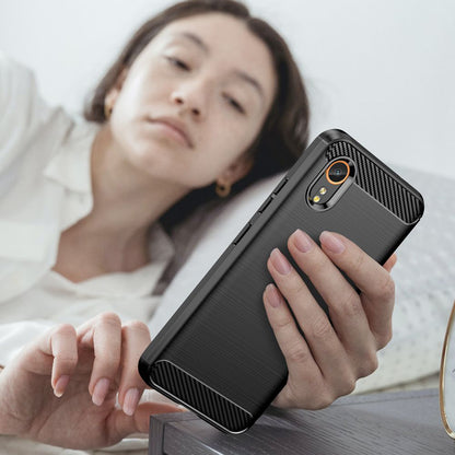 Hülle für Samsung Galaxy Xcover7 G556, Techsuit, Carbon, Schwarz