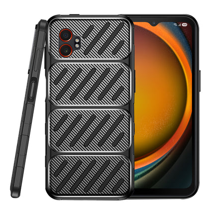 Hülle für Samsung Galaxy XCover7 Pro, Techsuit, CarbonFiber, Schwarz