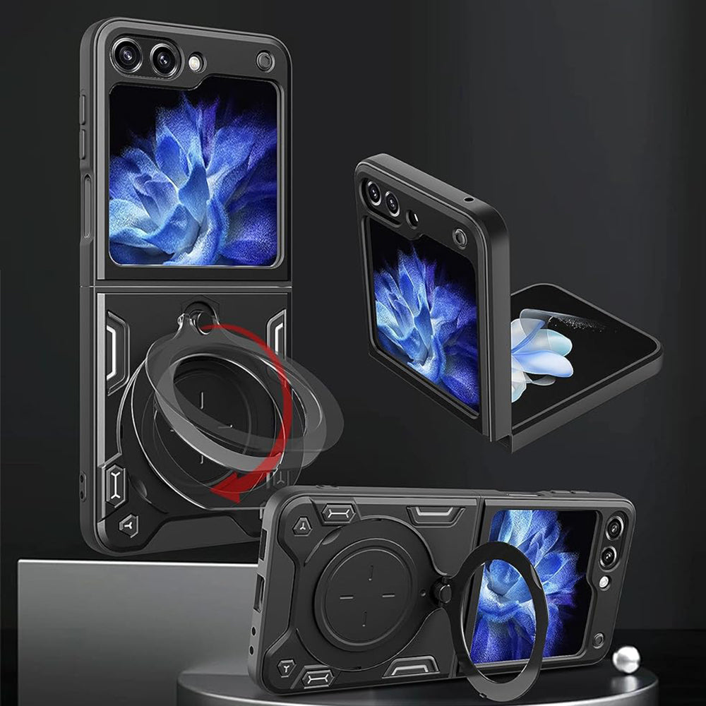 Hülle für Samsung Galaxy Z Flip7 FE F761 / Z Flip6 F741, Techsuit, CamGuard Pro, Schwarz
