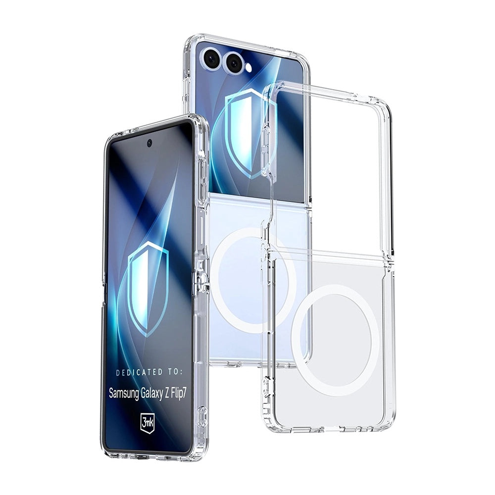 MagSafe Case for Samsung Galaxy Z Flip7 F766, 3MK, Armor MagCase, Transparent