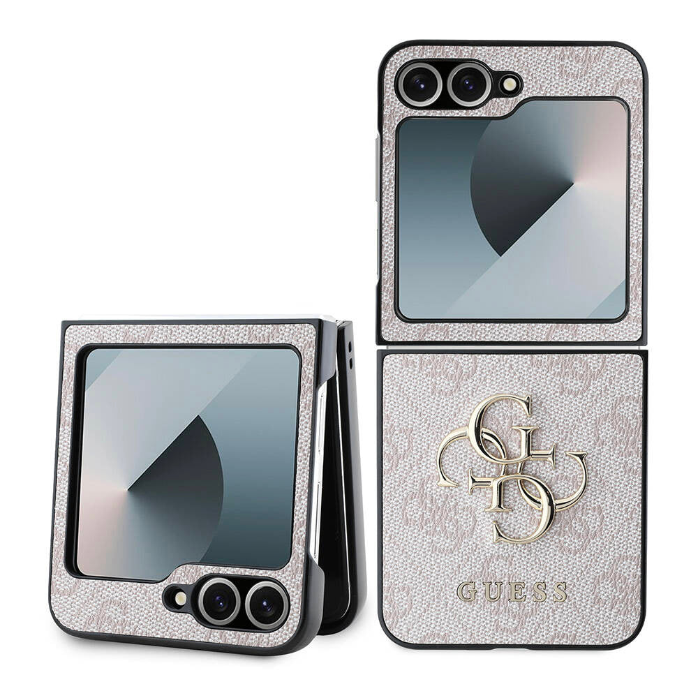 Hülle für Samsung Galaxy Z Flip7 FE F761 / Z Flip6 F741, Guess, 4G Metal Logo, Rosa