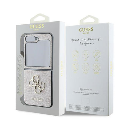 Hülle für Samsung Galaxy Z Flip7 FE F761 / Z Flip6 F741, Guess, 4G Metal Logo, Rosa