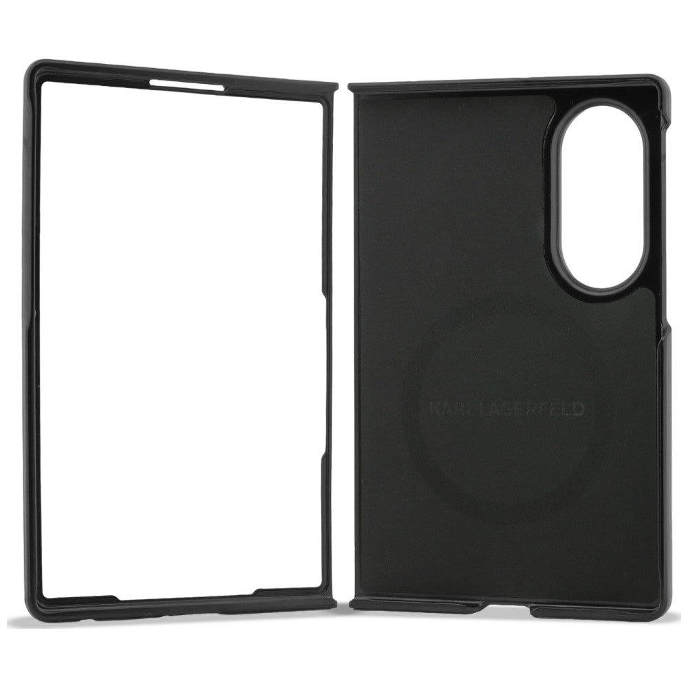 Hülle für Samsung Galaxy Z Fold8 F971, Karl Lagerfeld, Karl & Choupette Head Pin, Schwarz