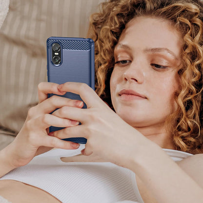 Hülle für Sony Xperia 10 VI, Techsuit, Carbon, Schwarz
