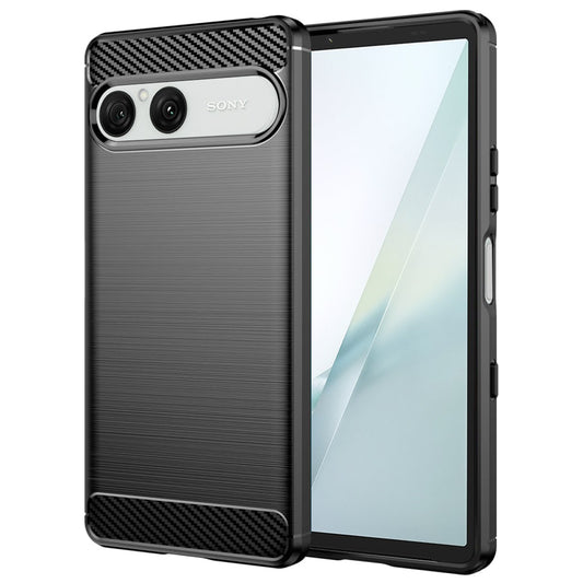 Hülle für Sony Xperia 10 VIII, Techsuit, Carbon, Schwarz