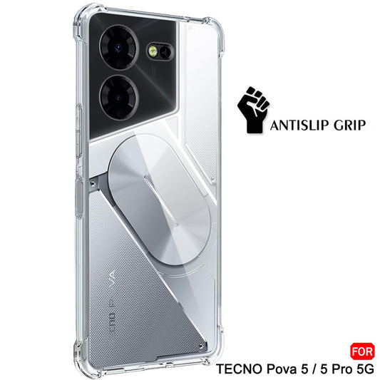 Hülle für Tecno Pova 5 Pro, Techsuit, stoßfest klar, transparent