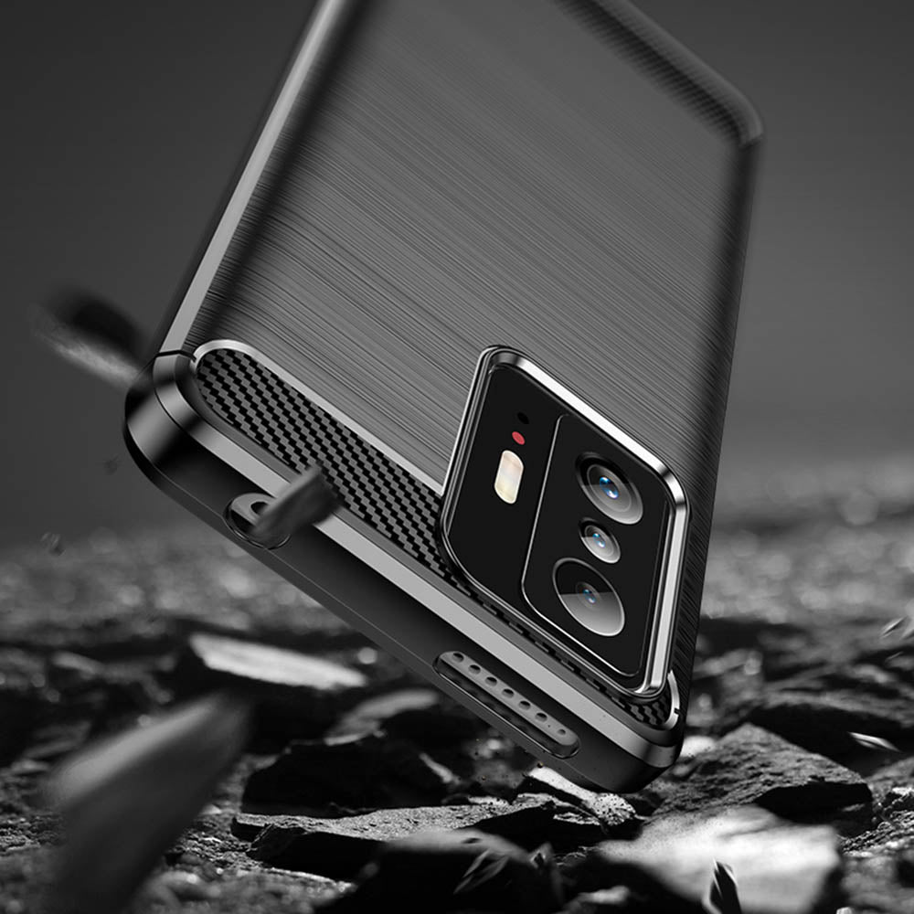Hülle für Xiaomi 11T / 11T Pro, Techsuit, Carbon, Schwarz