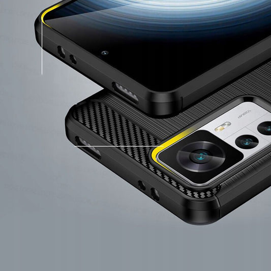 Hülle für Xiaomi 12T / 12T Pro, Techsuit, Carbon, Schwarz