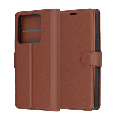Hülle für Xiaomi 14T Pro, Techsuit, Leder-Folio, Braun