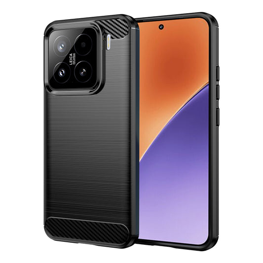 Hülle für Xiaomi 15, Techsuit, Carbon, Schwarz