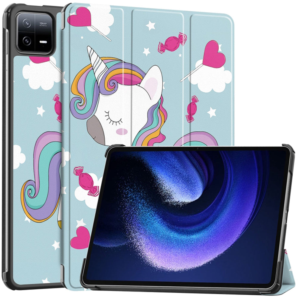Hülle für Xiaomi Pad 6 / 6 Pro, Techsuit, FoldPro Unicorn, Mehrfarbig