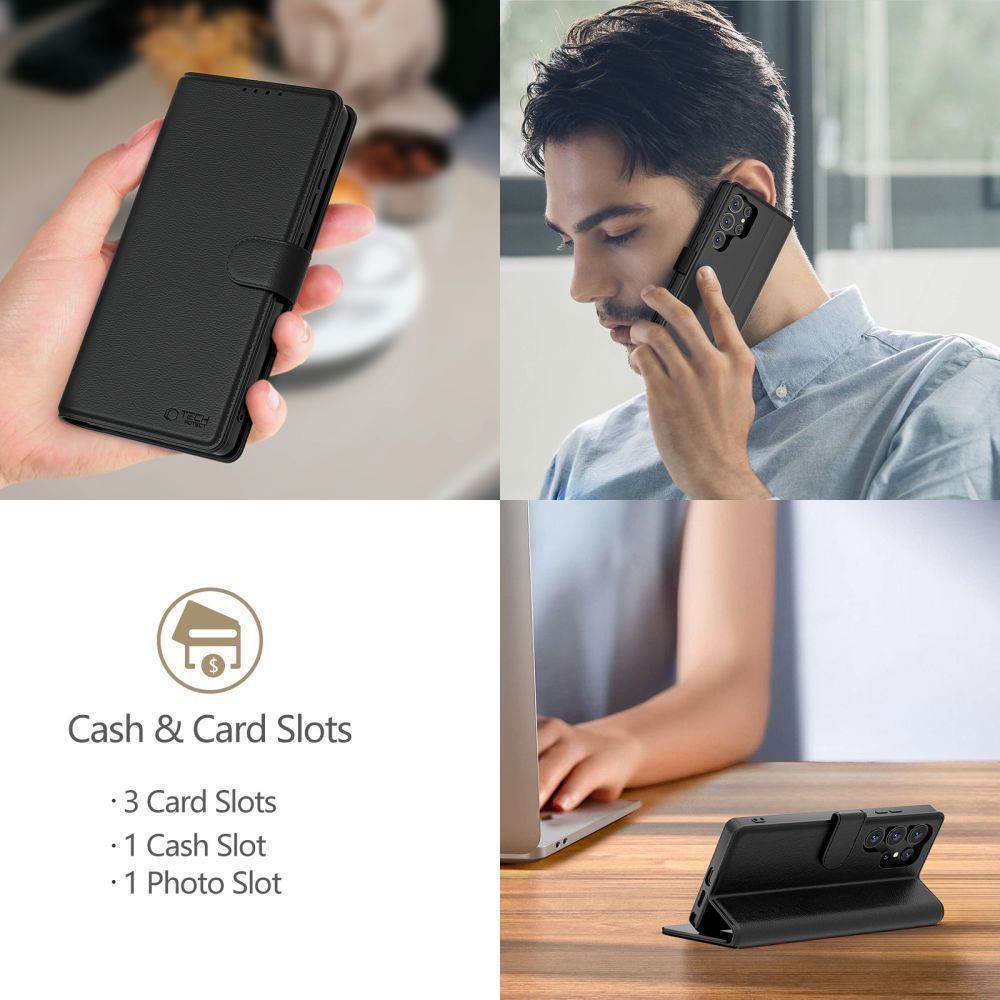 Hülle für Xiaomi Poco F8 Ultra, Tech-Protect, Wallet, Schwarz