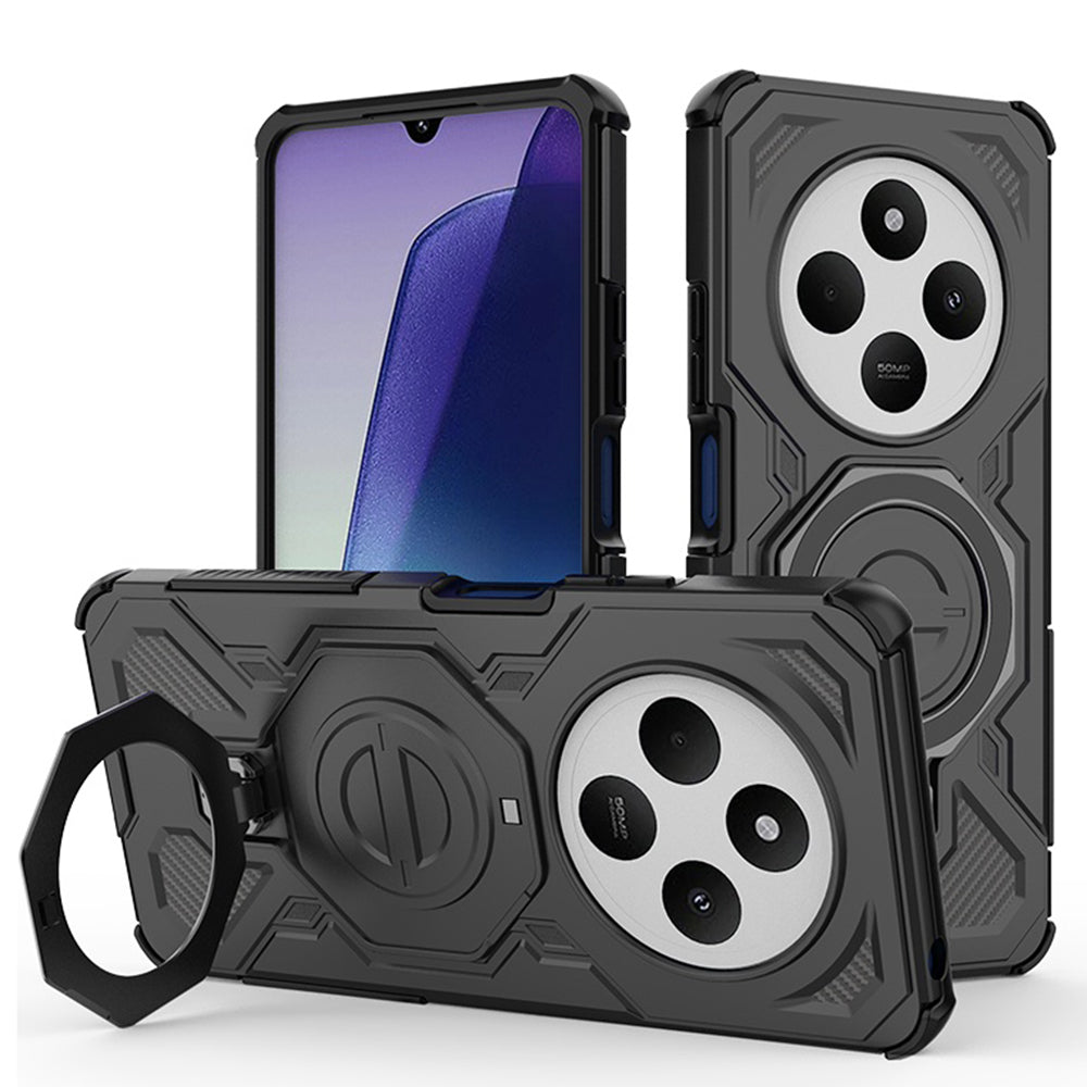 Hülle für Xiaomi Poco C75 / Redmi 14C, Techsuit, Carbon Shield Pro, Schwarz
