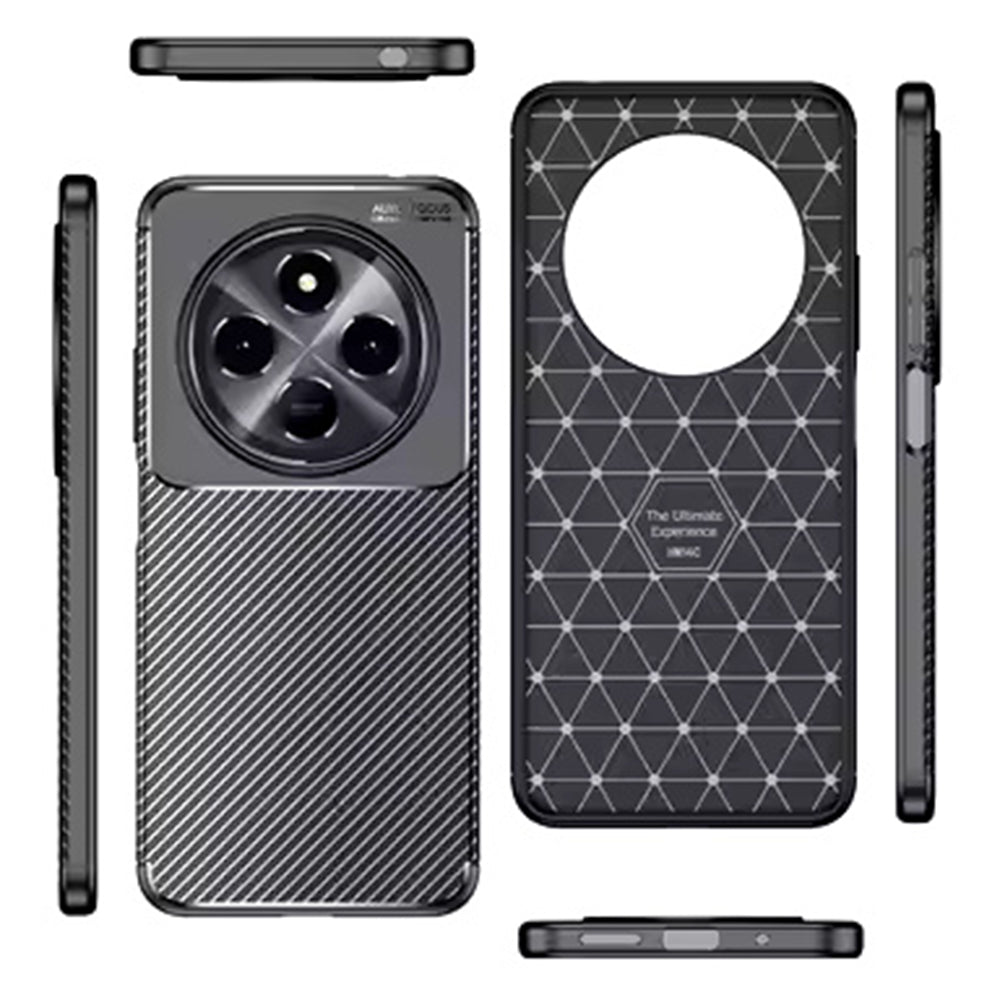 Hülle für Xiaomi Poco C75 / Redmi 14C, Techsuit, CarbonFiber, Schwarz