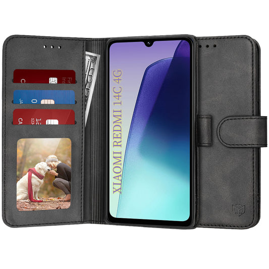 Hülle für Xiaomi Poco C75 / Redmi 14C, Techsuit, Diary Book, Schwarz