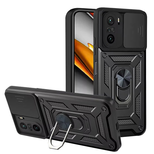 Hülle für Xiaomi Poco F3 / Mi 11i, Techsuit, CamShield, Schwarz