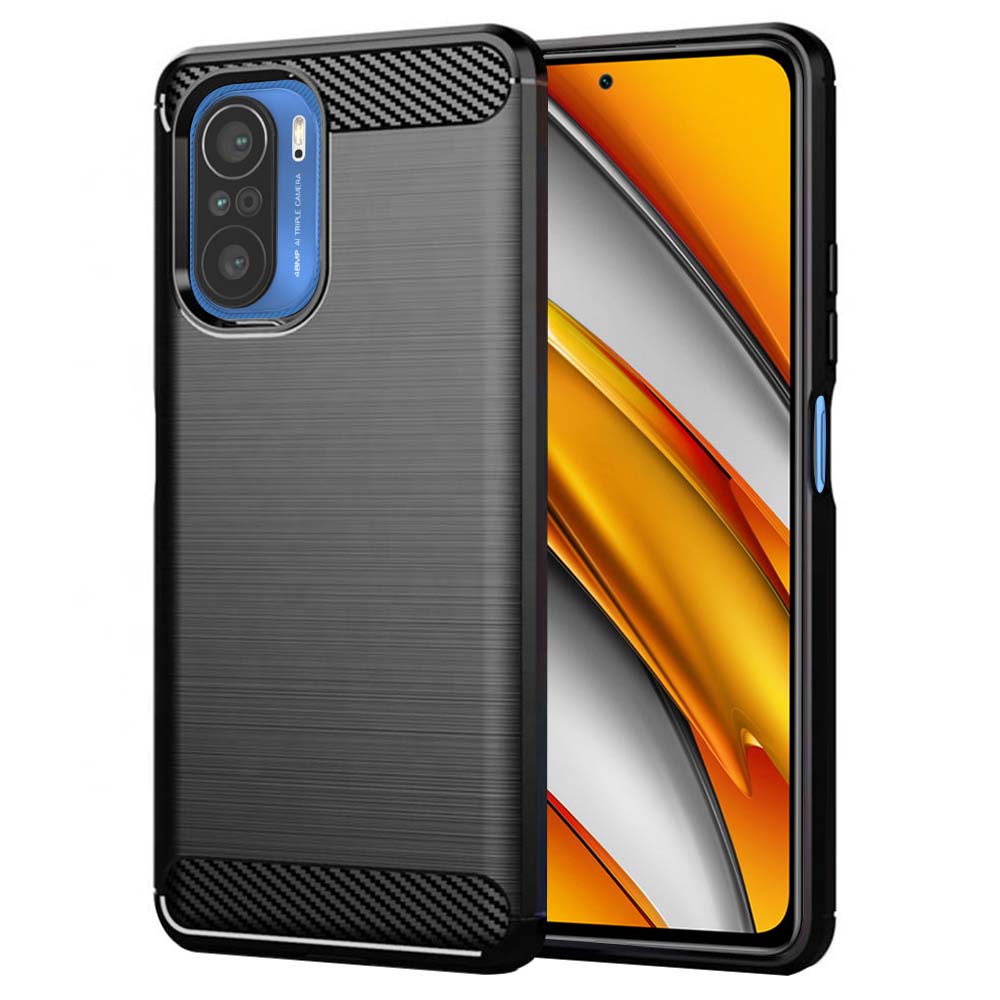 Hülle für Xiaomi Poco F3 / Mi 11i, Techsuit, Carbon, Schwarz