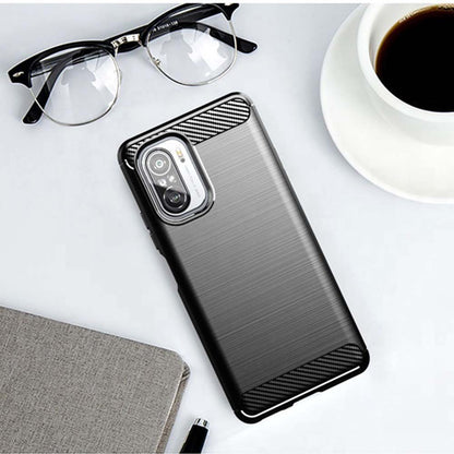 Hülle für Xiaomi Poco F3 / Mi 11i, Techsuit, Carbon, Schwarz