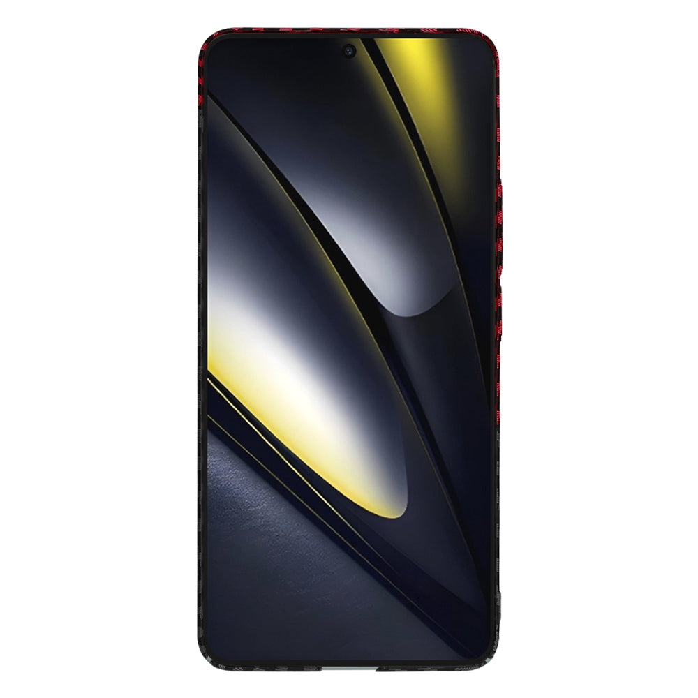 Hülle für Xiaomi Poco F6, Techsuit, Carbonite FiberShell, Schwarz Rot