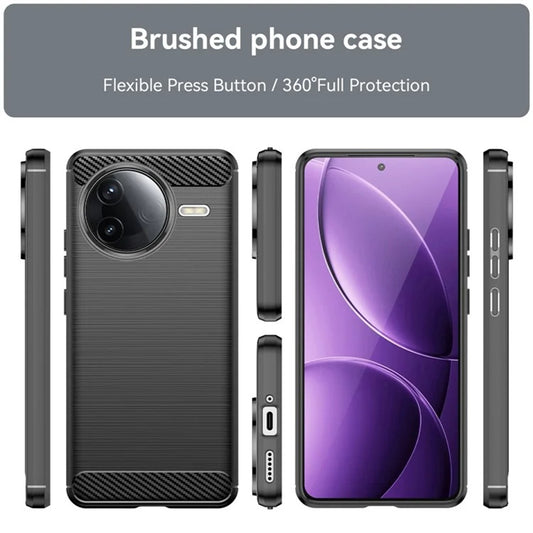 Hülle für Xiaomi Poco F7 Pro, Techsuit, Carbon, Schwarz