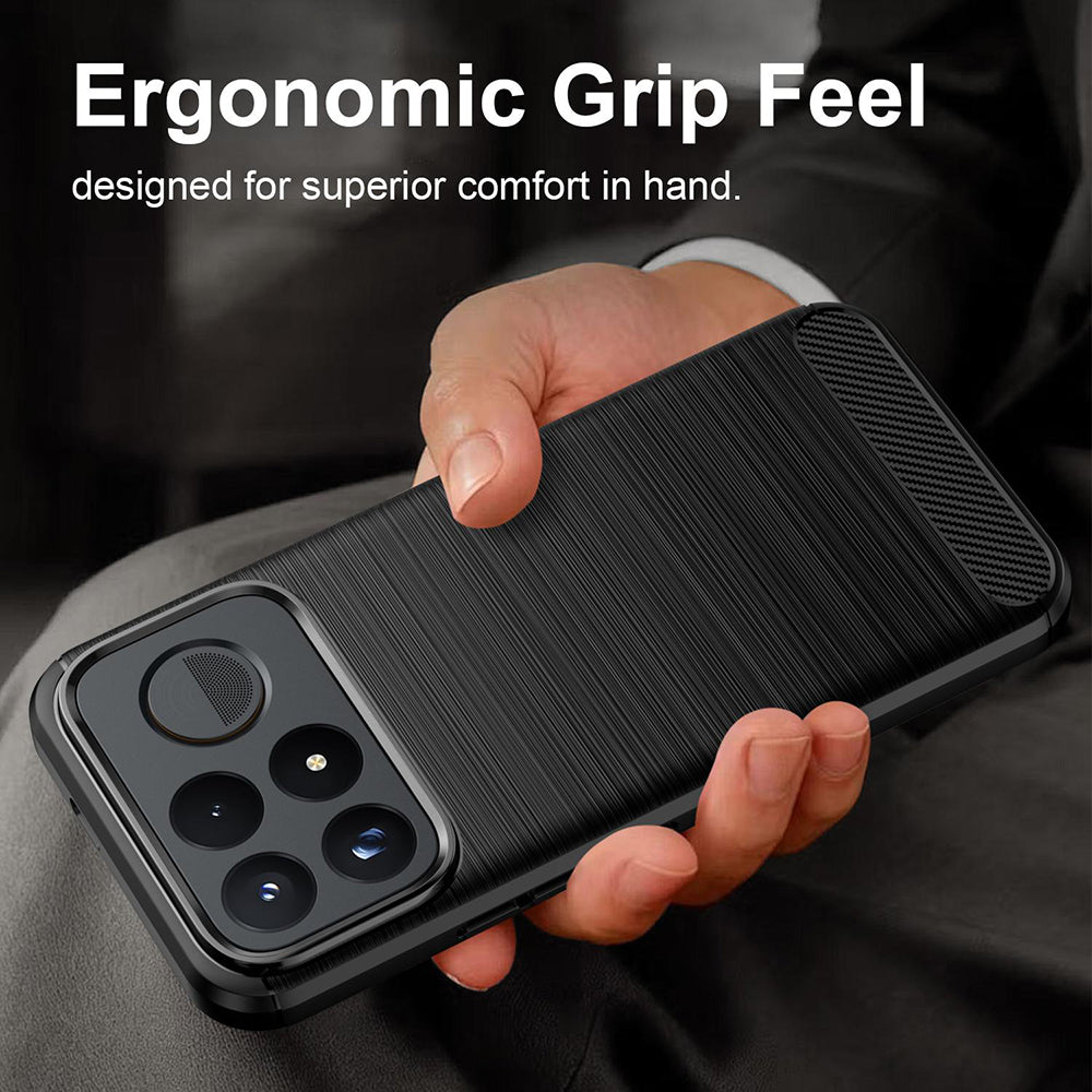 Hülle für Xiaomi Poco F9 Ultra, Techsuit, Carbon, Schwarz