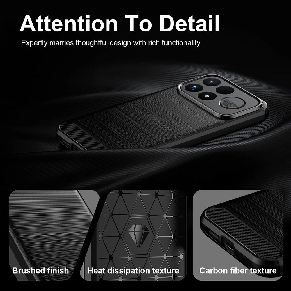 Hülle für Xiaomi Poco F9 Ultra, Techsuit, Carbon, Schwarz