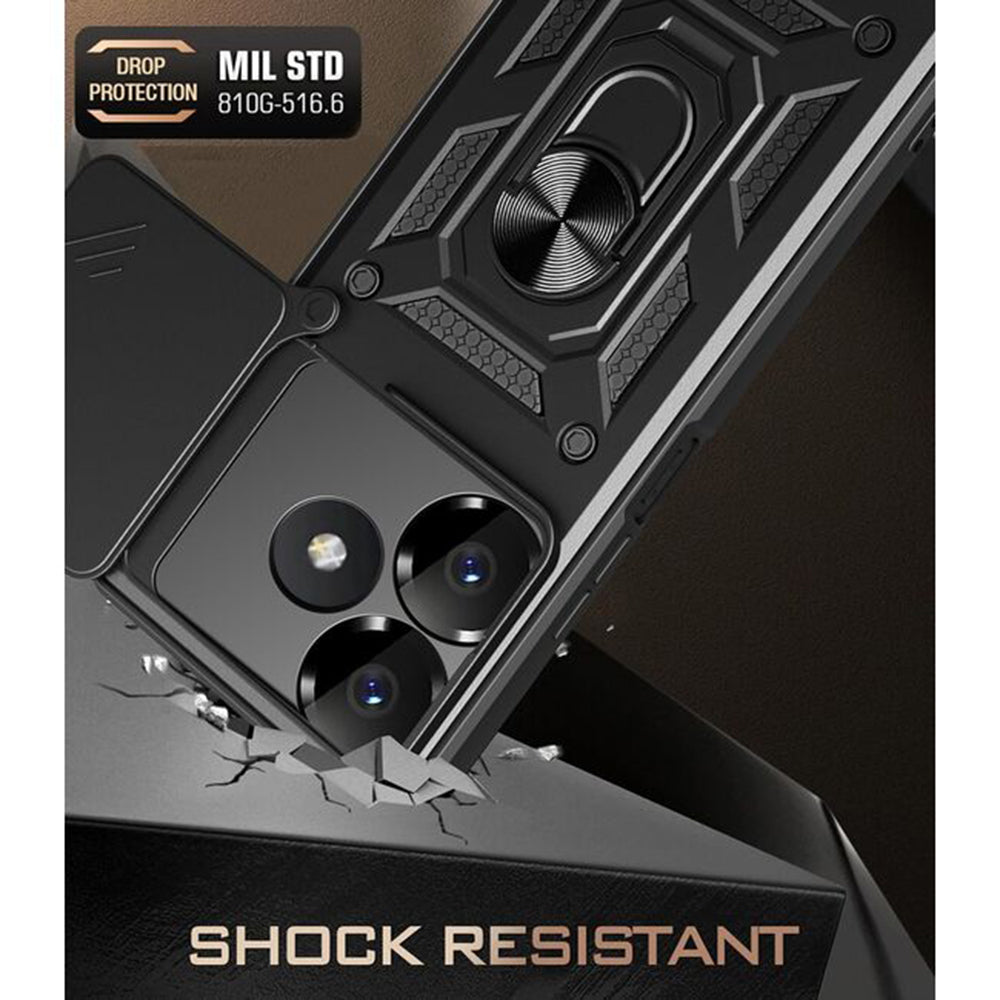 Hülle für Xiaomi Poco M6 4G / Redmi 13, Techsuit, CamShield, Schwarz