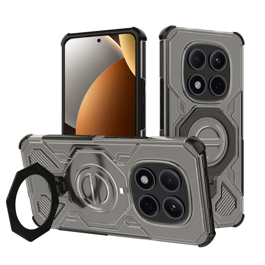 Hülle für Xiaomi Poco M8 Pro / Redmi Note 15 Pro+ 5G, Techsuit, Carbon Shield Pro, Rauchfarben