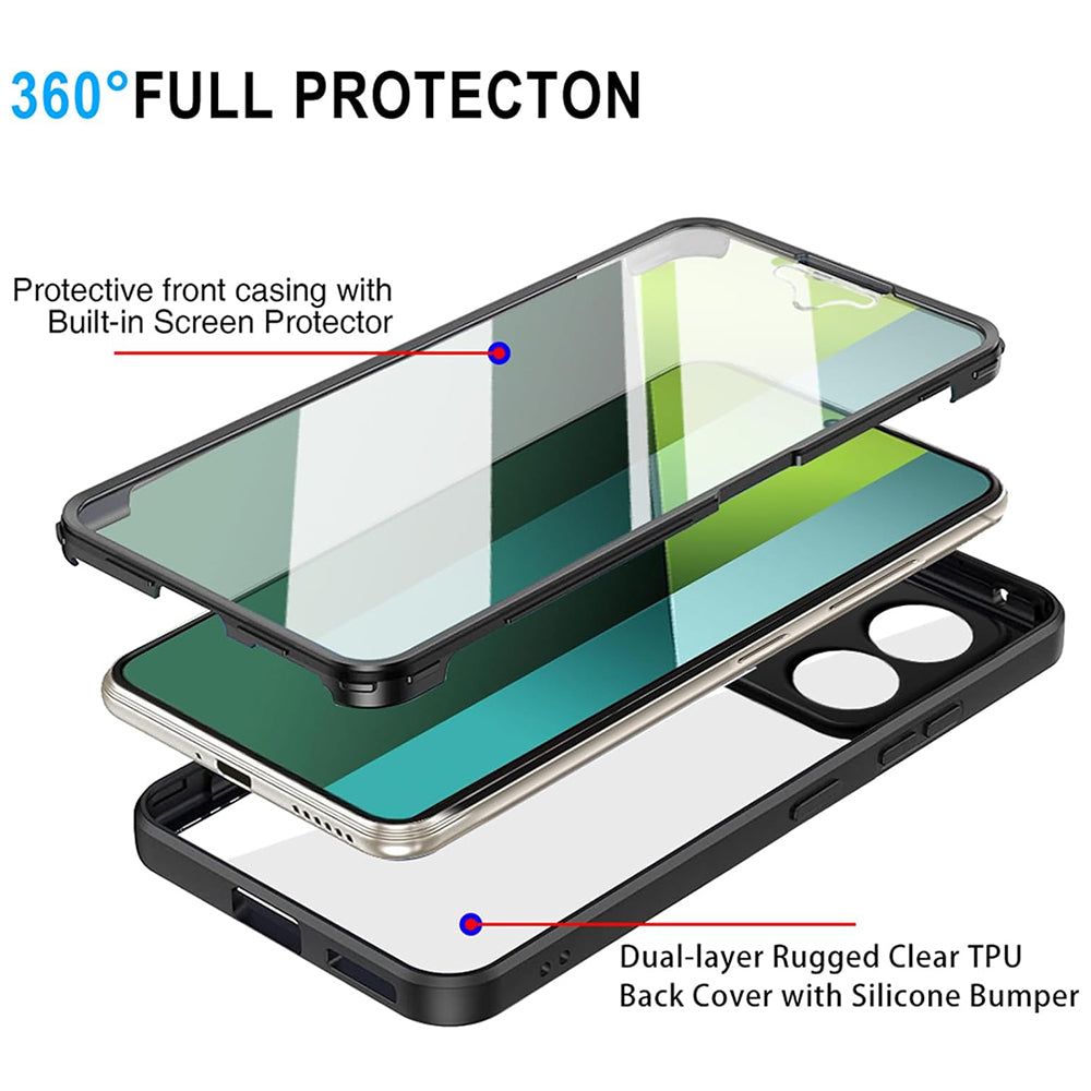 Hülle für Xiaomi Poco X6 / Note 13 Pro 5G, Techsuit, ColorVerse 360, Schwarz