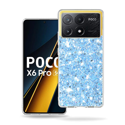 Hülle für Xiaomi Poco X6 Pro, Techsuit, Glitzerndes Funkeln, Blau