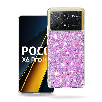 Hülle für Xiaomi Poco X6 Pro, Techsuit, Glitzernd, Magenta