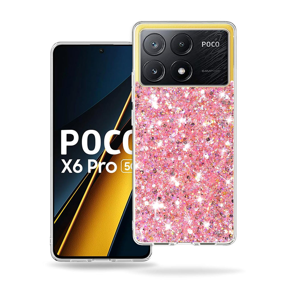 Hülle für Xiaomi Poco X6 Pro, Techsuit, Glitzernd, Rosa