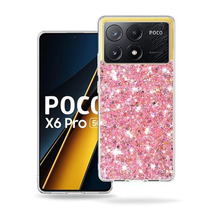 Hülle für Xiaomi Poco X6 Pro, Techsuit, Glitzernd, Rosa