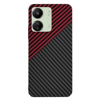 Hülle für Xiaomi Redmi 13C 5G / 13C / Poco C65, Techsuit, Carbonite FiberShell, Schwarz Rot