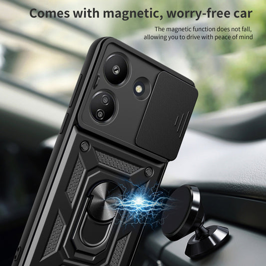 Hülle für Xiaomi Redmi 13C 5G, Techsuit, CamShield, Schwarz