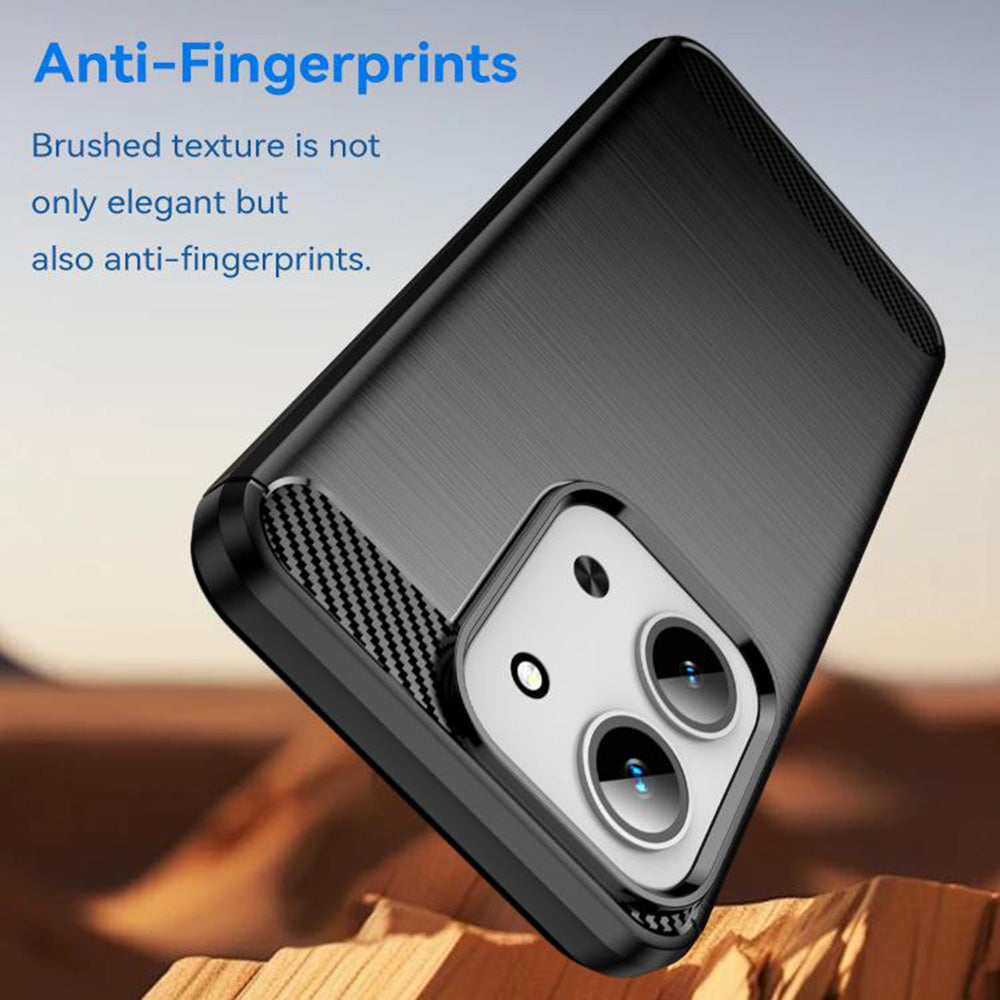 Hülle für Xiaomi Redmi 15C 5G / 15C 4G, Techsuit, Carbon, Schwarz