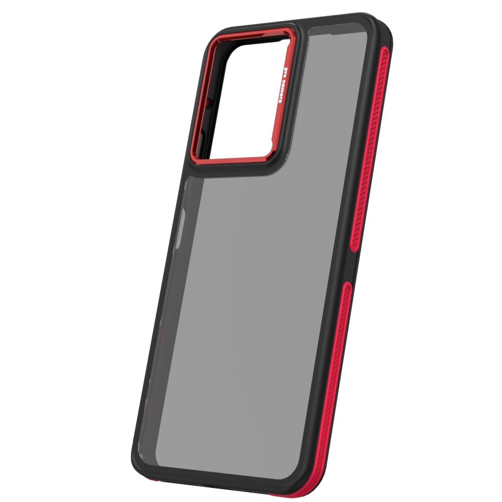 Hülle für Xiaomi Poco M6 / Redmi 13C 5G, OEM, Crystal Black, Rot