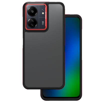 Hülle für Xiaomi Poco M6 / Redmi 13C 5G, OEM, Crystal Black, Rot