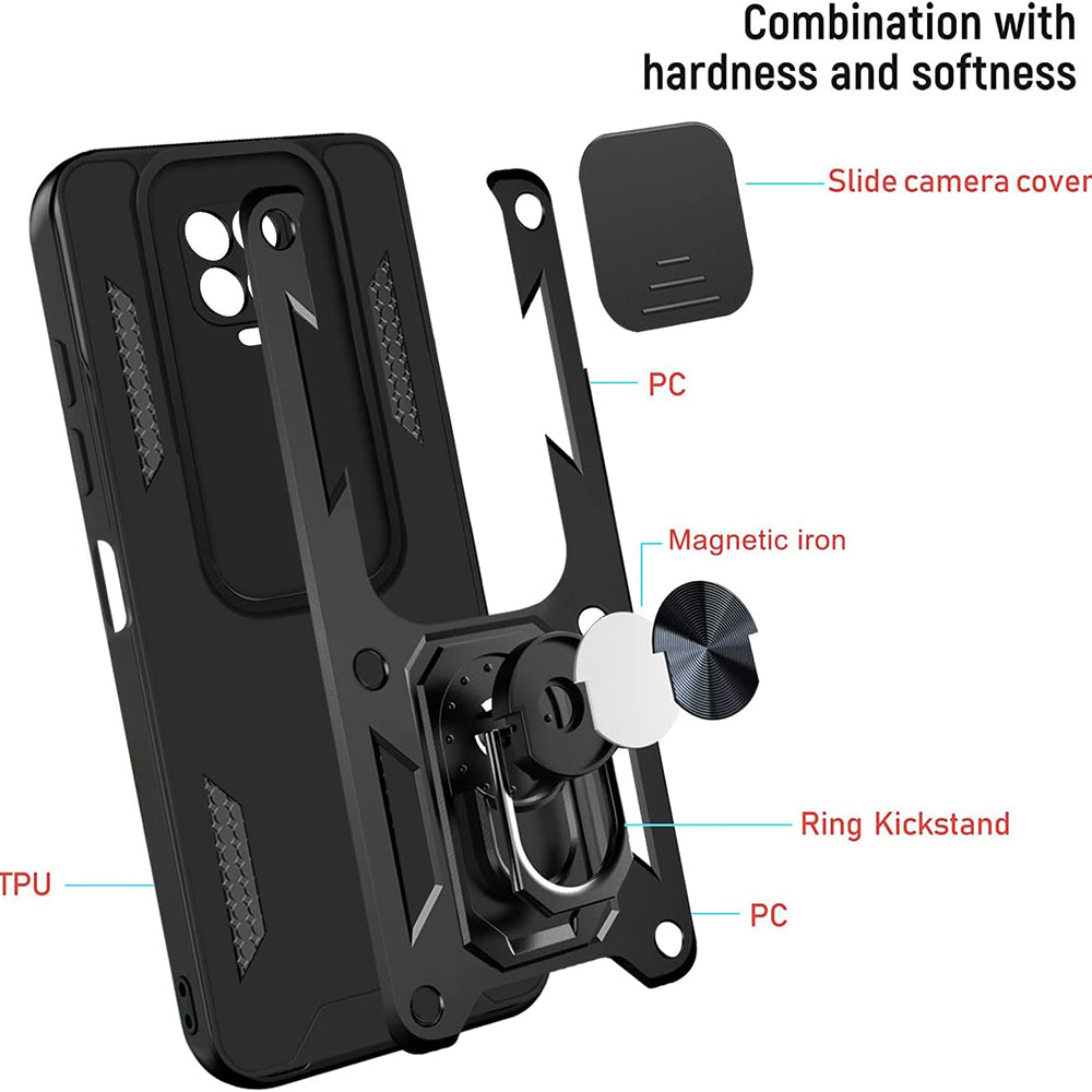 Hülle für Xiaomi Redmi 9C NFC / 9C, Techsuit, CamShield, Schwarz