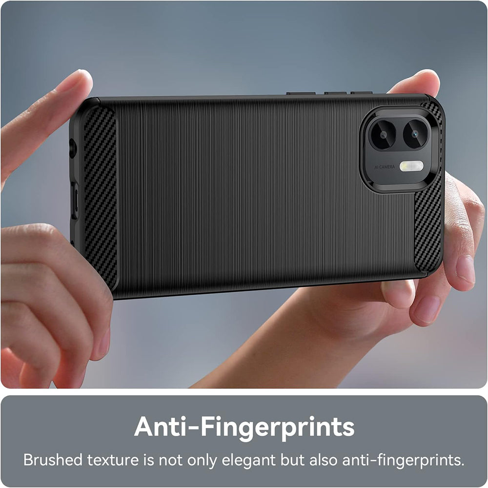 Hülle für Xiaomi Redmi A2 / A1, Techsuit, Carbon, Schwarz