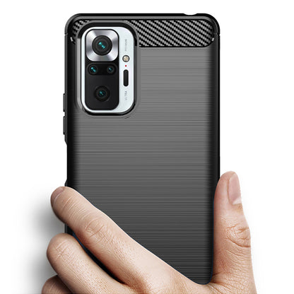 Hülle für Xiaomi Redmi Note 10 Pro Max / Note 10 Pro, Techsuit, Carbon, Schwarz