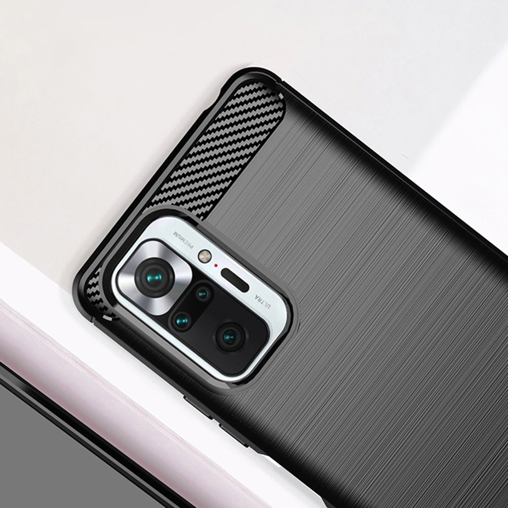Hülle für Xiaomi Redmi Note 10 Pro Max / Note 10 Pro, Techsuit, Carbon, Schwarz