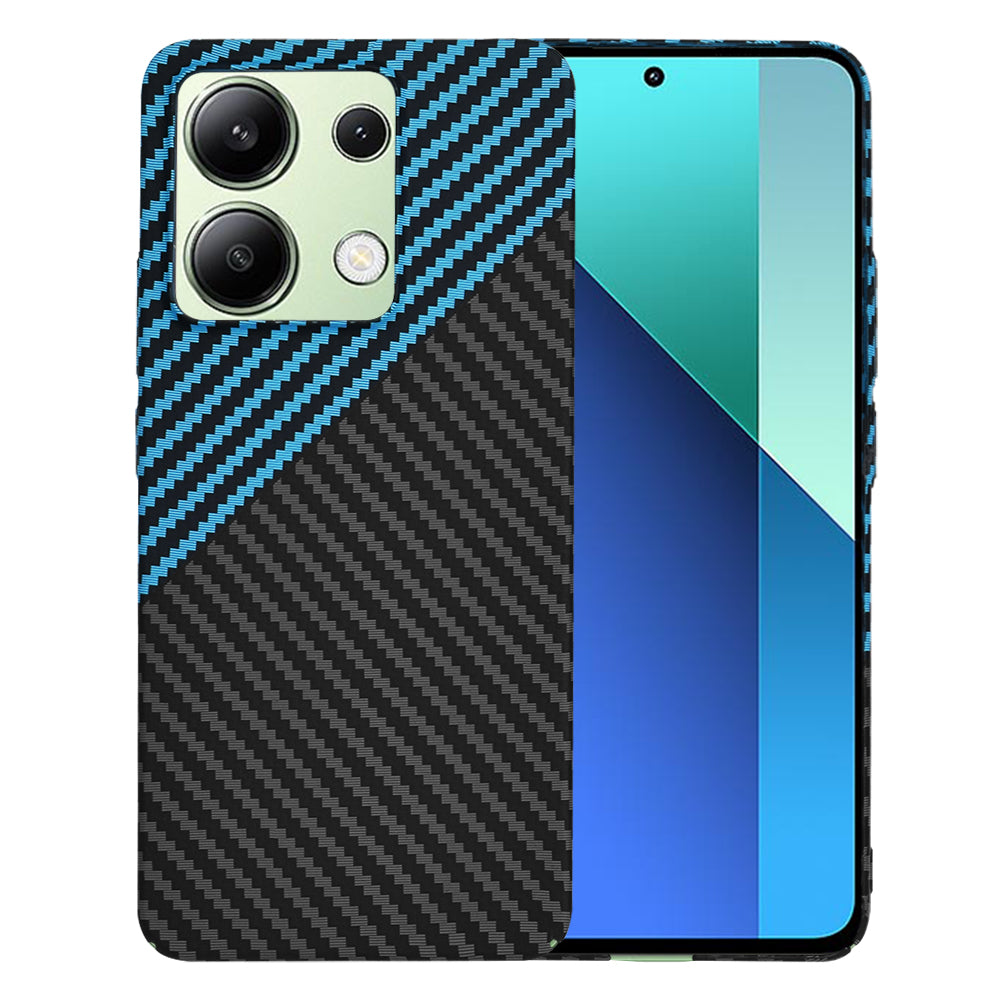 Hülle für Xiaomi Redmi Note 13 4G, Techsuit, Carbonite FiberShell, Schwarz Blau