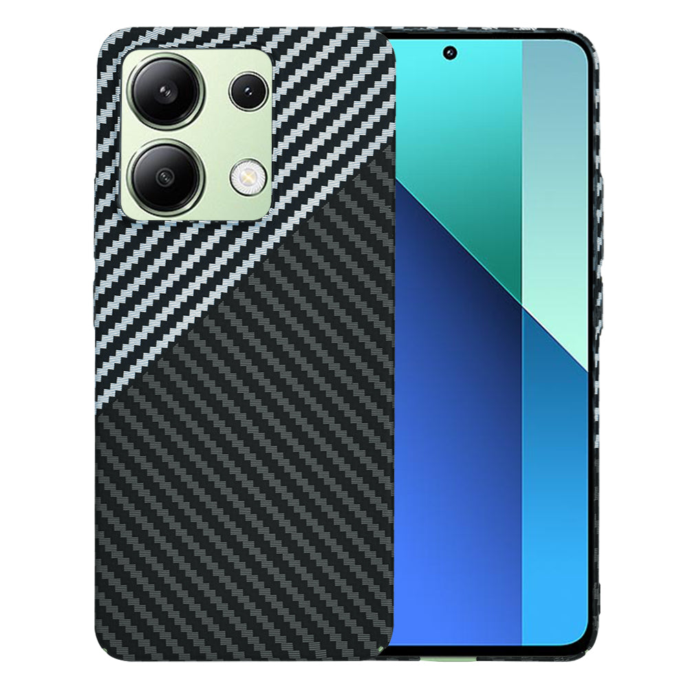 Hülle für Xiaomi Redmi Note 13 4G, Techsuit, Carbonite FiberShell, Schwarz Grau
