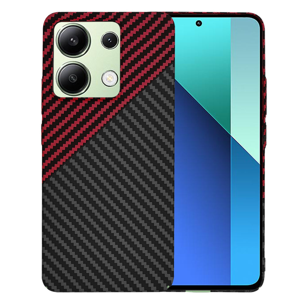 Hülle für Xiaomi Redmi Note 13 4G, Techsuit, Carbonite FiberShell, Schwarz Rot